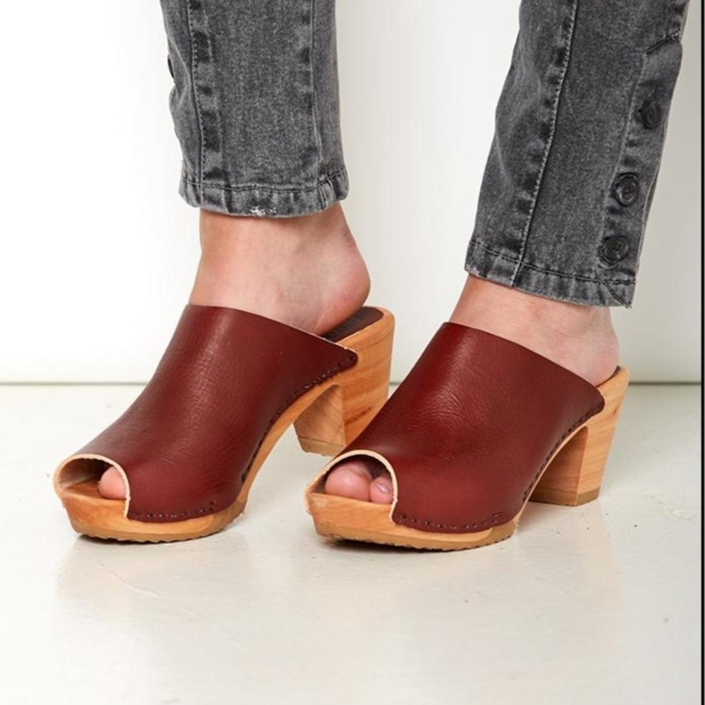 Bosabo ROSKO Clogs Elegant Brown Leather Mules